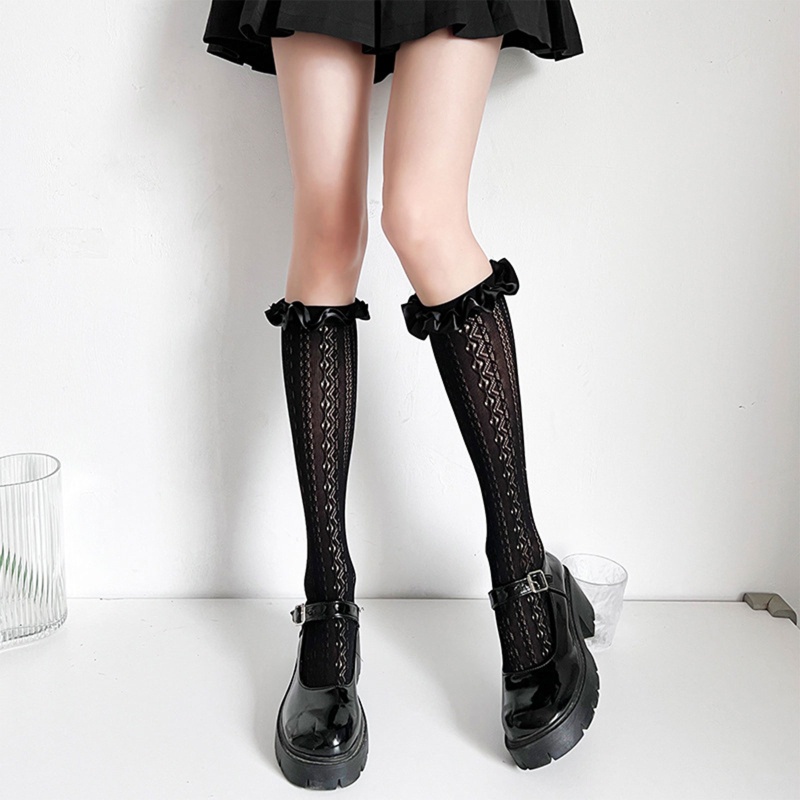 XIXI 1 Cặp Vớ Ren Rỗng Giữ Ấm Chân Kiểu Lolita Nhật Bản Dễ Thương Cho Nữ Sinh