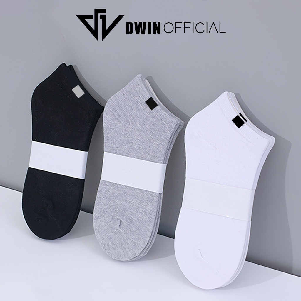 Tất nữ vớ cổ ngắn dày dặn thông thoáng khí thời trang DWIN chất cotton 100% giãn thấm hút tốt