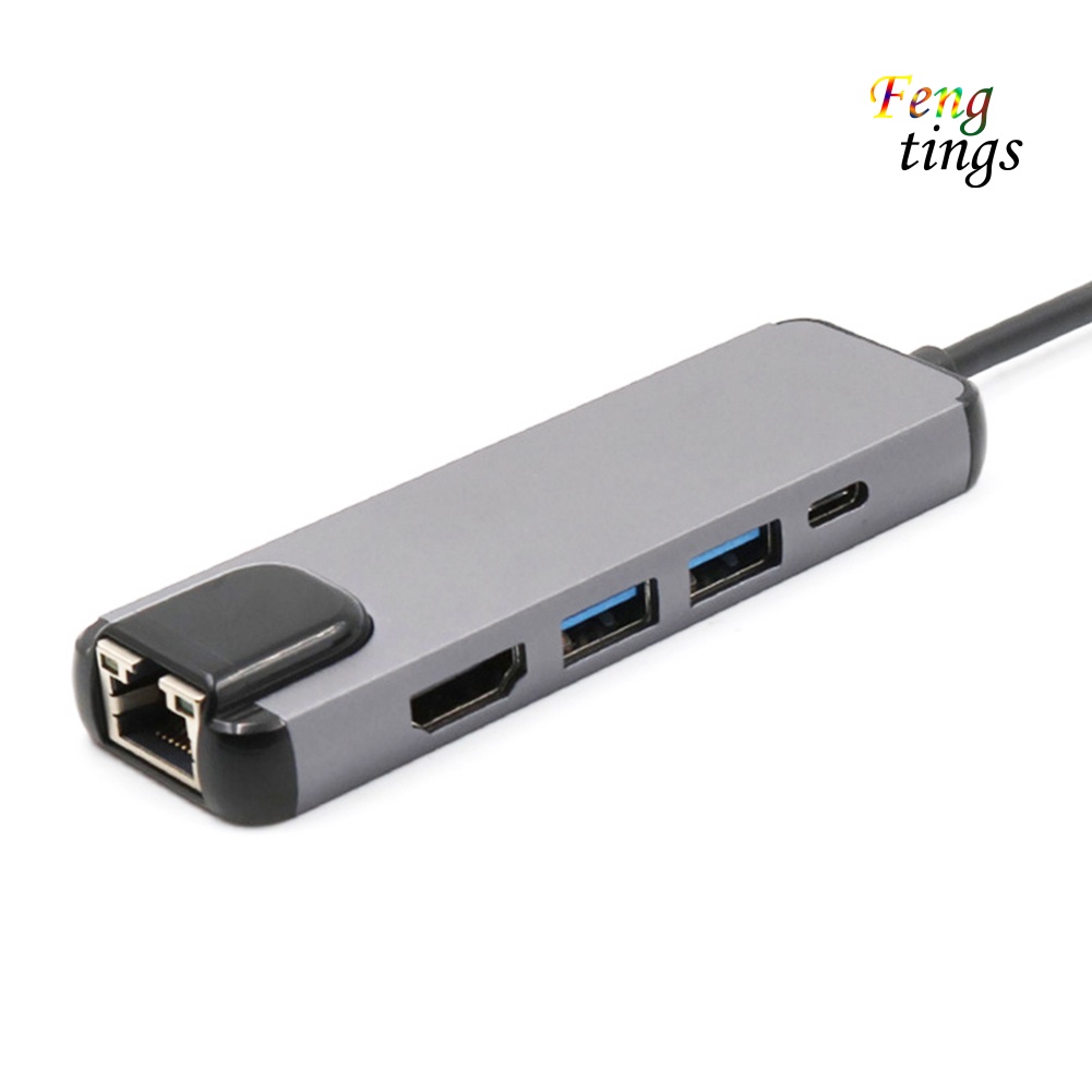 【FT】5 in 1 Type C to 4K HDMI-compatible USB 3.0 Charging Hub Adapter Converter for MacBook Pro