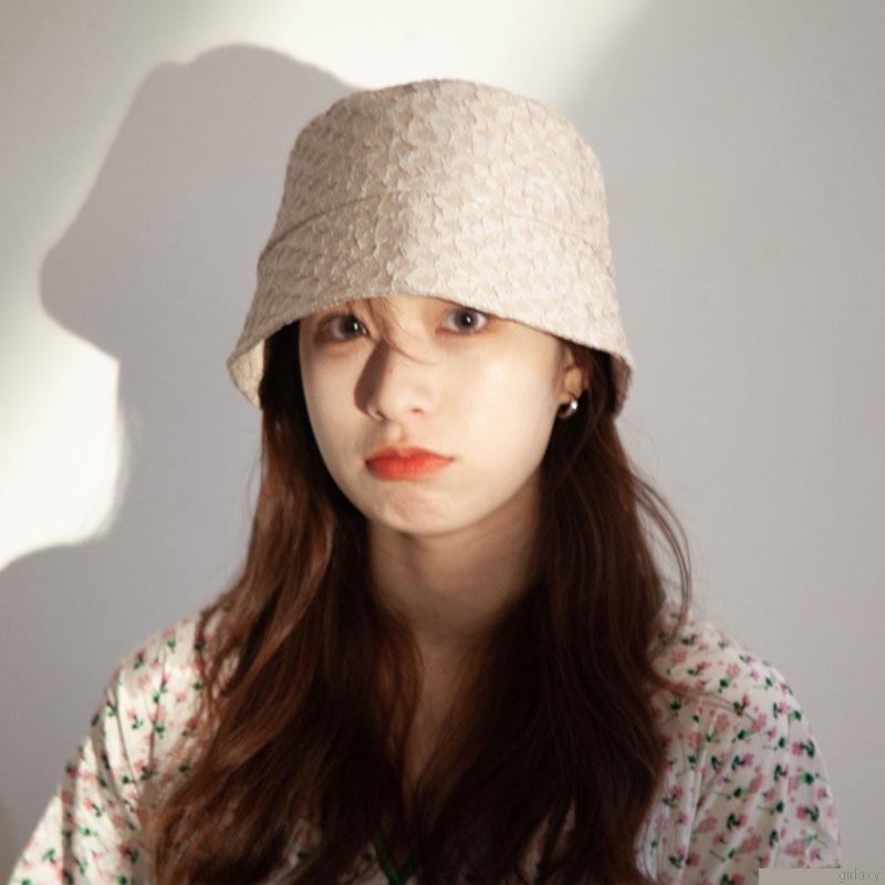 Mũ bucket phối ren màu sắc nhã nhặn thời trang thanh lịch dành cho nữ