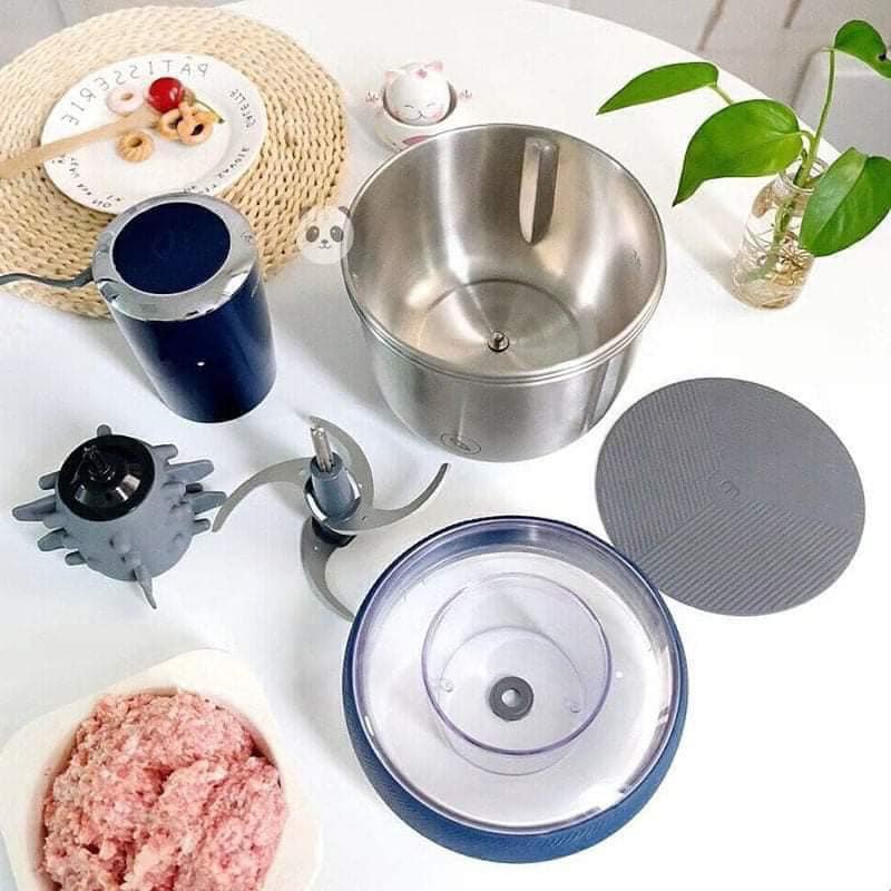 Máy xay thịt đa năng 300W MORPHY RICHARDS 3 cối inox kèm trục bóc tỏi