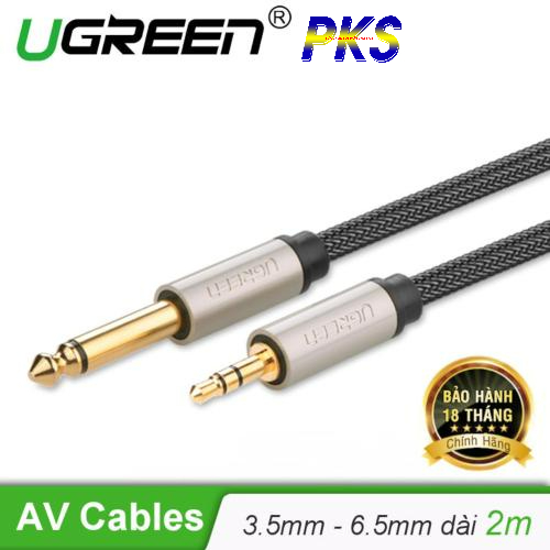 Cáp Audio 3.5mm to 6.5mm dài 2M Ugreen 10628