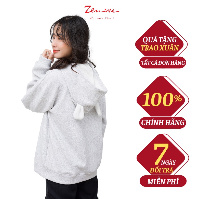 Áo Hoodie Zen Me Cho nam Cho nữ và Cặp Đôi Unisex Chất Nỉ lót lông siêu đẹp tai thỏ dễ thương