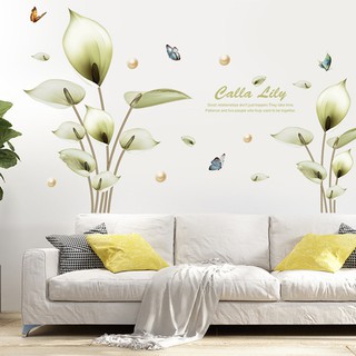 decal dán tường hoa xanh