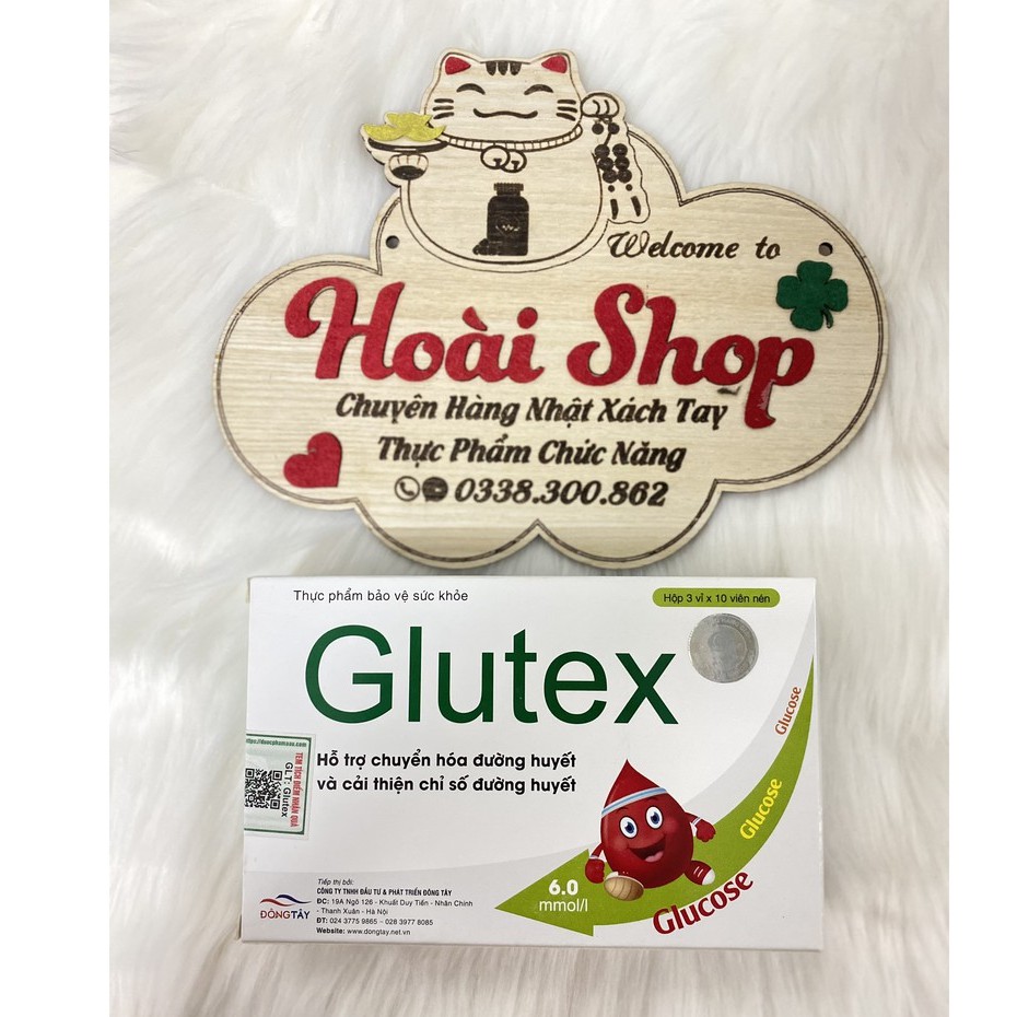 Glutex- dùng cho người tiểu đường hộp 3 vỉ 10 viên nén