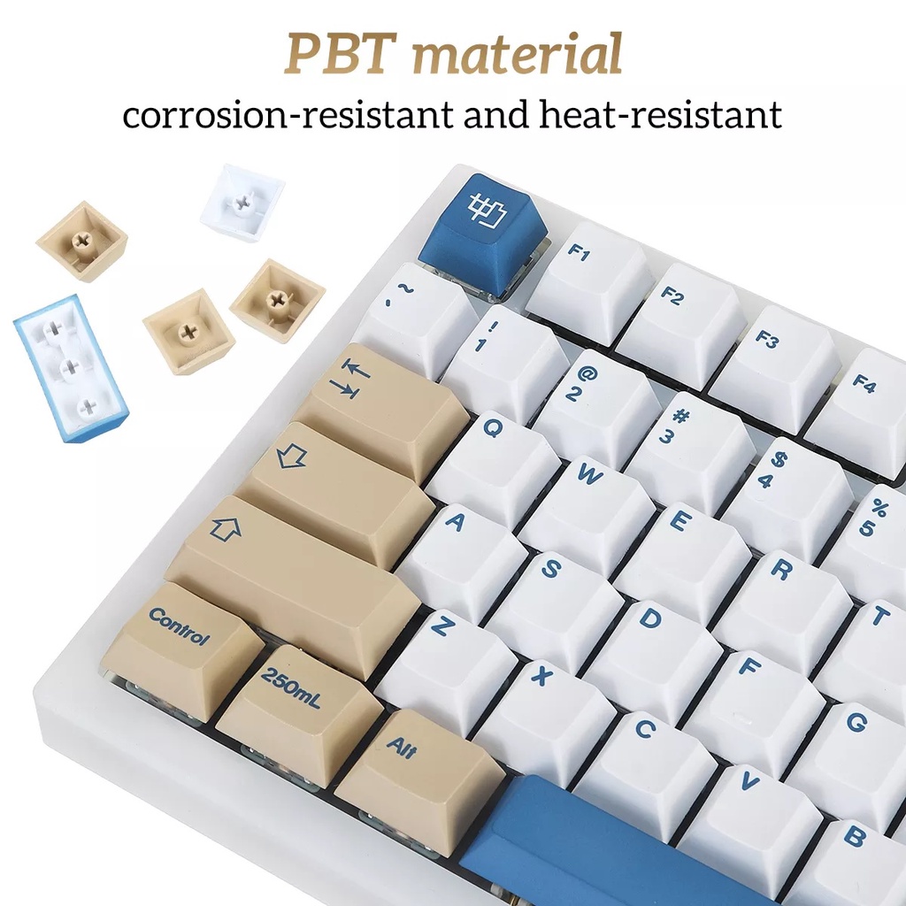 Bộ Keycap Sữa Đậu Nành Thick PBT Cherry Profile Dye Sub 134 Nút cân được nhiều layout