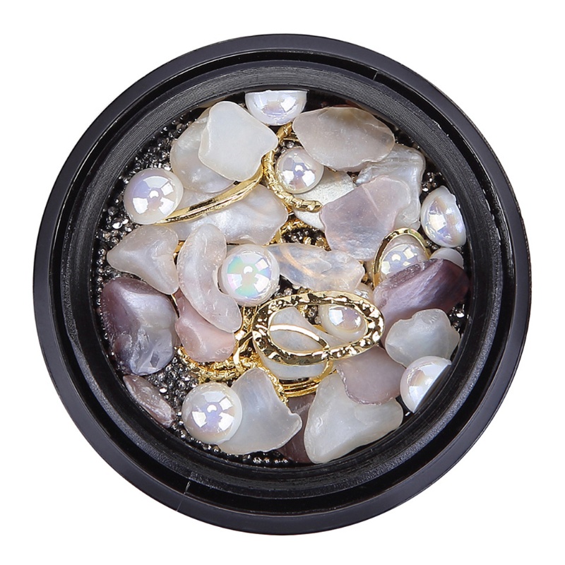 1 Hộp Nhãn Dán Trang Trí Móng Tay Nghệ Thuật Đính Đá Kim Loại Nhiều Hình Dạng DIY Sa