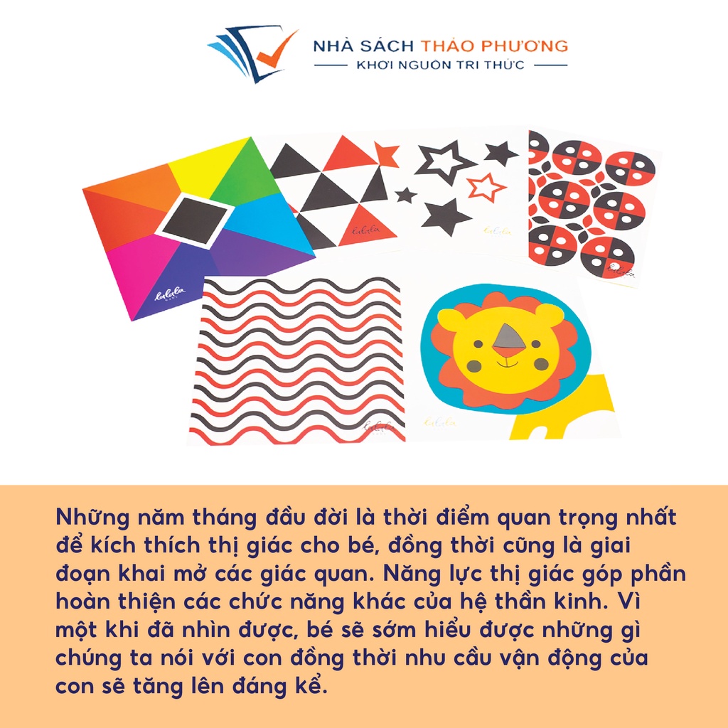 Đồ chơi Bộ 6 thẻ decal dán tường KÍCH THÍCH THỊ GIÁC cho bé sơ sinh giúp bé phát triển toàn diện Lalala Baby