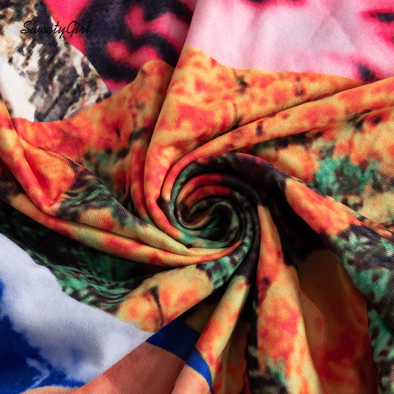 Đầm Mini Không Tay Hở Vai Ôm Eo In Họa Tiết Nhiều Màu Sắc Thời Trang 2022 Cho Nữ