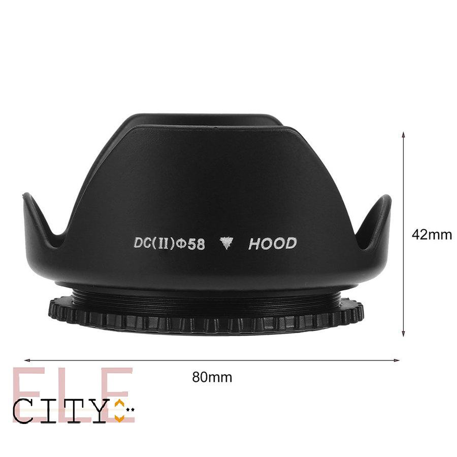 111ele} 58mm Flower Shape Lens Hood Screw Mount Petal Crown For Canon DC-SN HOOD Lens