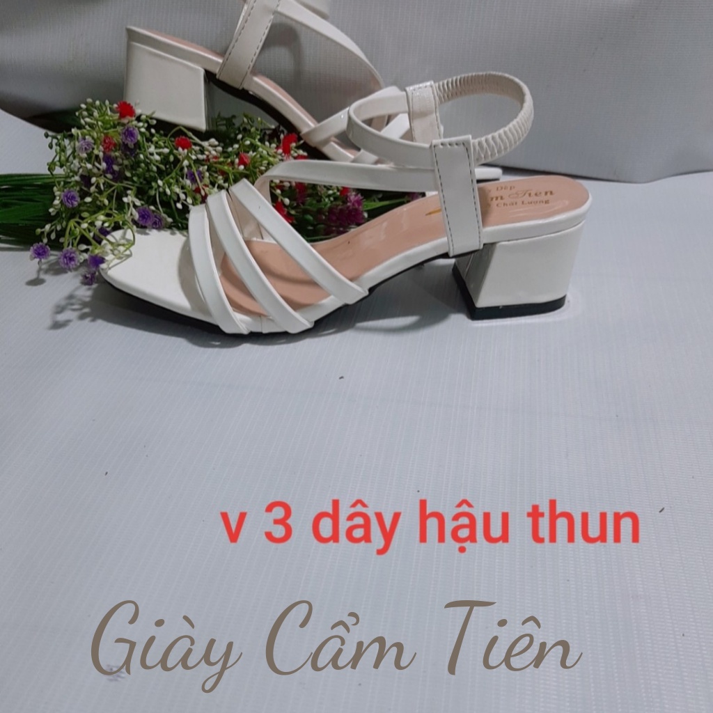 Giày Sandal Nữ Cao Gót CẨM TIÊN 2P-9P  Mũi Vuông Thời Trang Sang Trọng