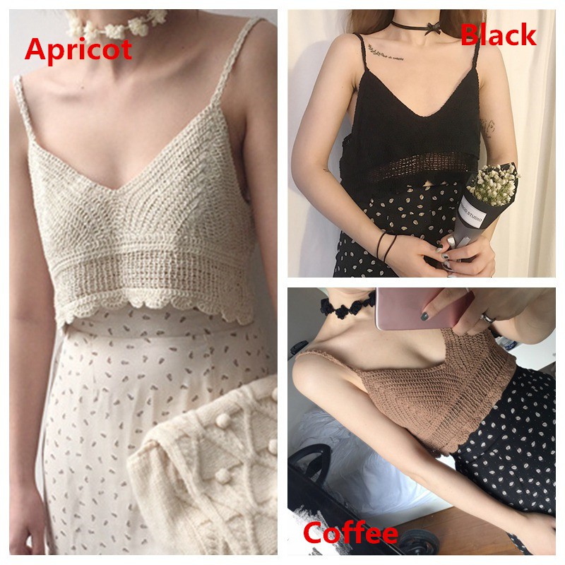 [Baywellfashion]Áo Tank Top dệt kim thiết kế cổ chữ V quyến rũ | BigBuy360 - bigbuy360.vn