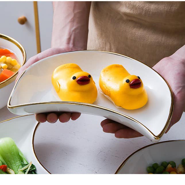 Bộ Bát Đĩa Sứ Bán Nguyệt Cao Cấp 25 Món