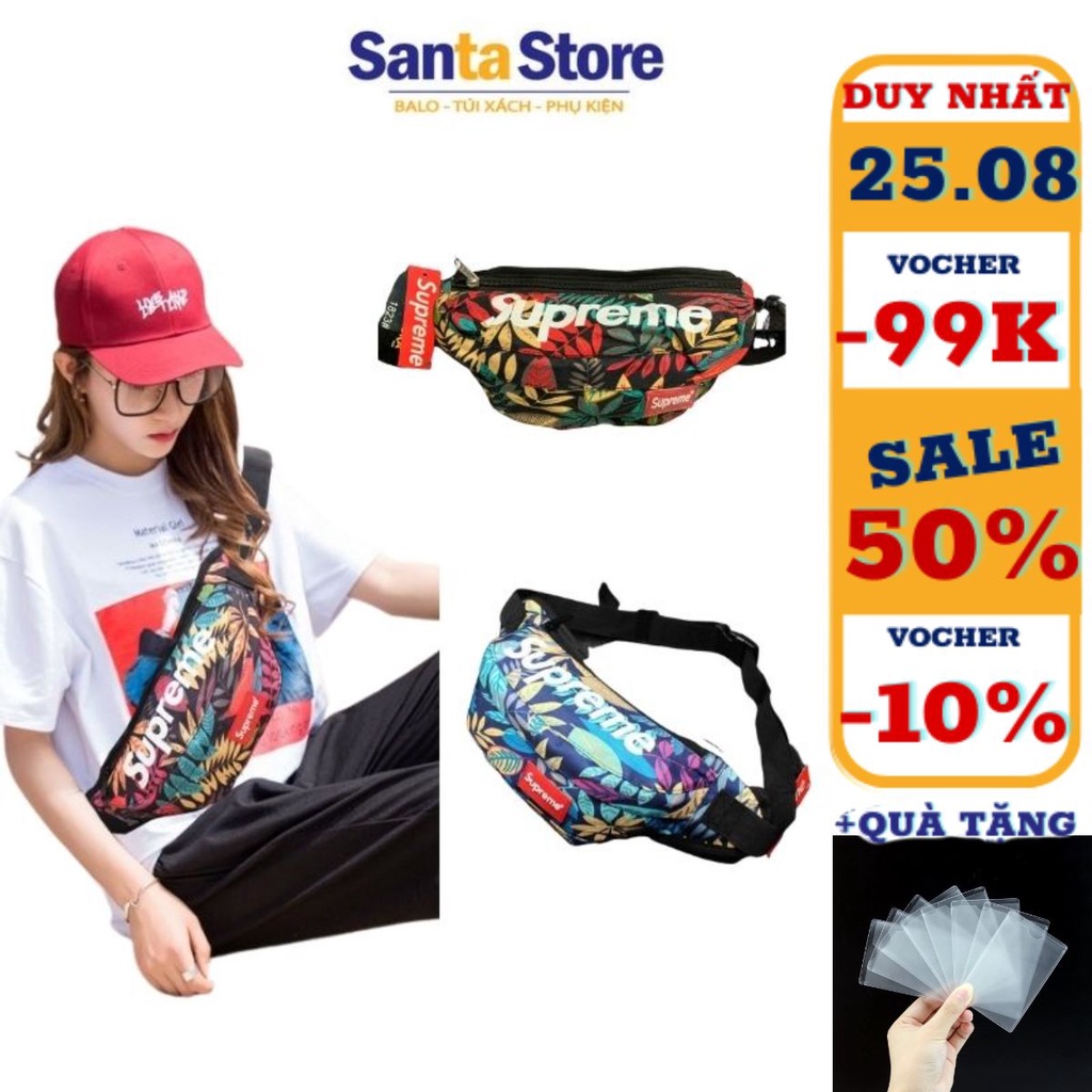 Túi bao tử nam nữ unisex thời trang đeo chéo hông bụng vai nhiều ngăn màu SANTA STORE BBSUP cao cấp chống nước giá rẻ