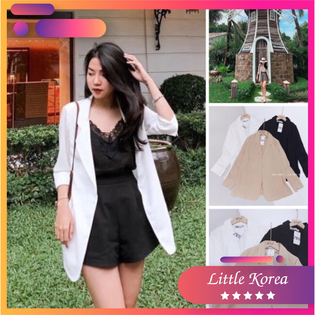 Áo vest/ blaze tay nẹp ba màu