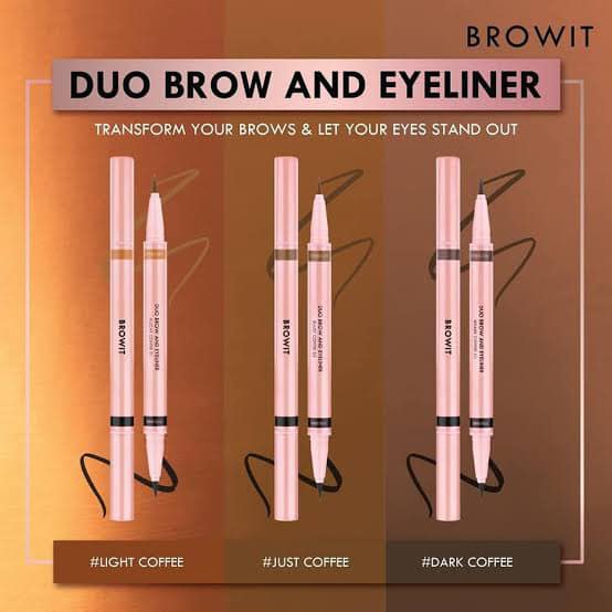 Bút kẻ chân mày và kẻ mắt Browit Nongchat Eyeliner 2in1 Dou Brow eyeliner