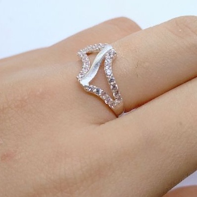 Nhẫn bạc nữ nhẫn kiểu thập phương cách điệu bạc ta