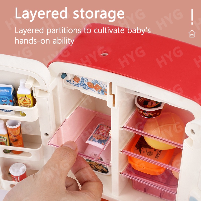 Tủ lạnh đồ chơi ZHAN QI TOYS mini bằng nhựa cho bé