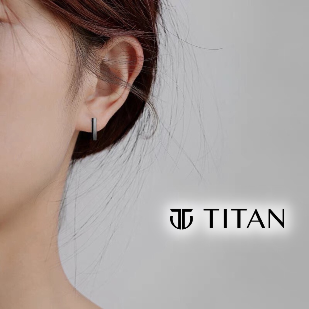 Khuyên tai nam nữ thanh ngang dài 2 màu bạc đen, bông tai unisex thời trang cá tính không gỉ, khuyên xỏ lỗ Titan shop