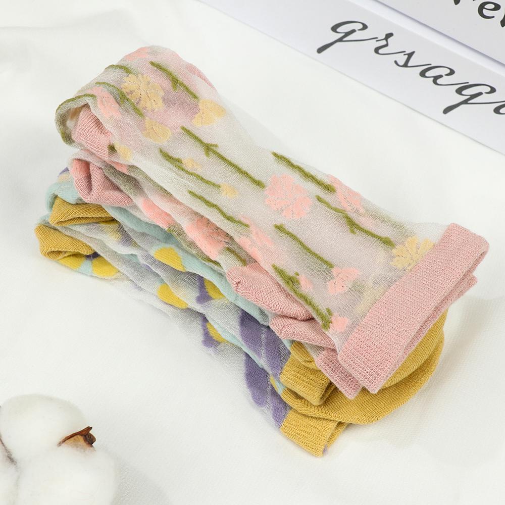 LAY Vớ Cotton Cao Cấp Thêu Hoa Thời Trang Xuân Hè Cho Nữ