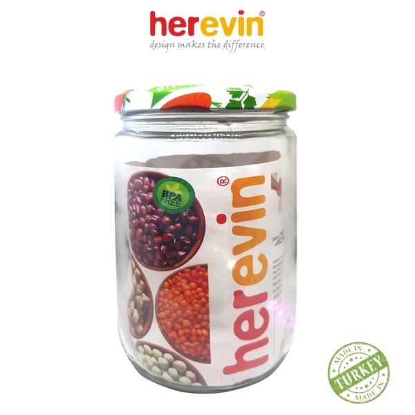 Bộ 3 Hũ Thủy Tinh Herevin Nắp Thiếc 660ml - HEHU332367-811