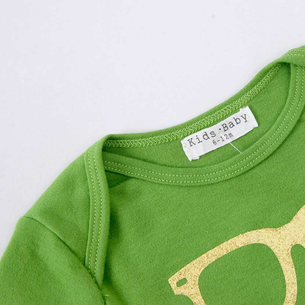 Jumpsuit Sanlutoz chất vải cotton tay dài màu xanh lá cho em bé