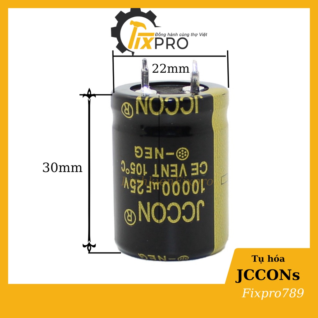 Tụ hóa 25V 10000uF 18x35mm chính hãng JCCONs tần số cao