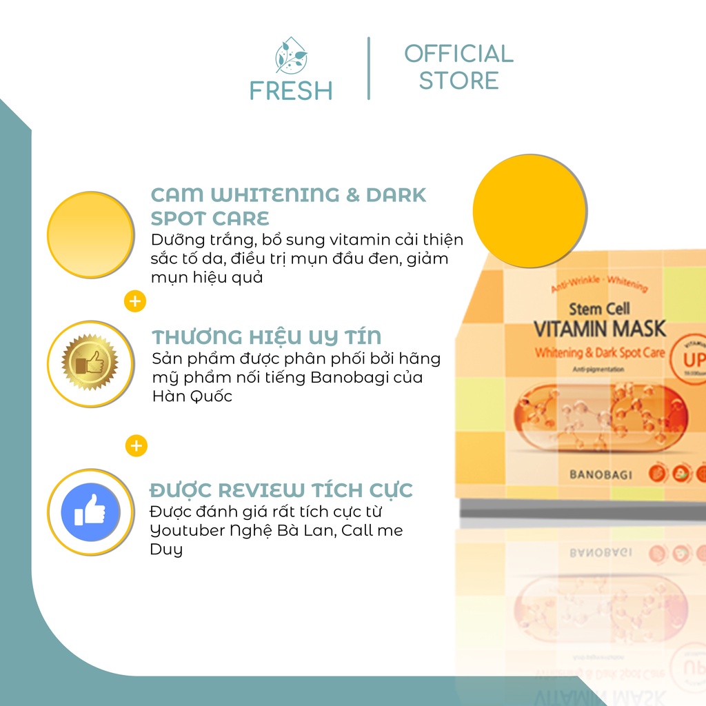 Lẻ Mặt Nạ Banobagi Hàn Quốc Mẫu Mới Vita Genic Jelly Mask Hộp - FRESH OFFICIAL | BigBuy360 - bigbuy360.vn