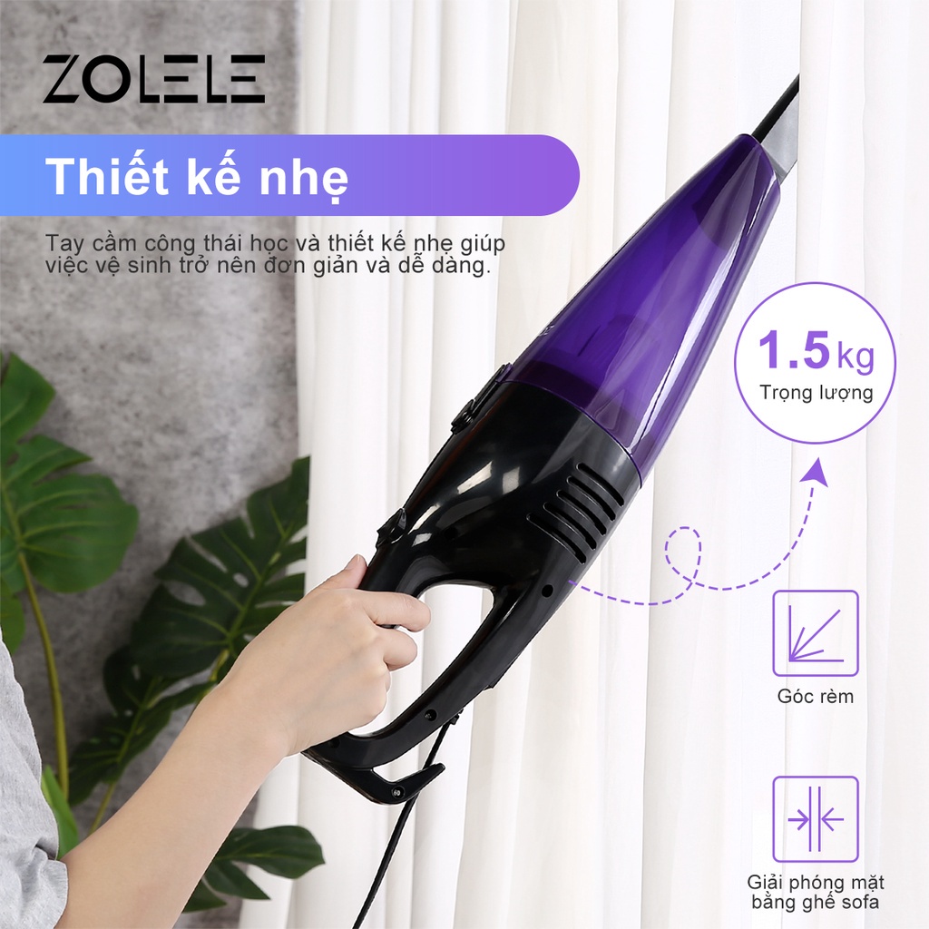 Máy hút bụi ZOLELE ZE001 cầm tay 600W 2022 đa năng dành cho gia đình