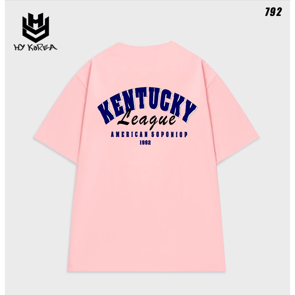 Áo thun nam nữ basic tay lỡ HY KOREA form rộng Kentucky 792