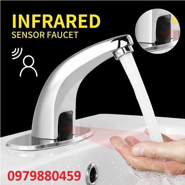 Vòi lavabo cảm ứng rửa tay dùng pin hoặc điện đồng thau