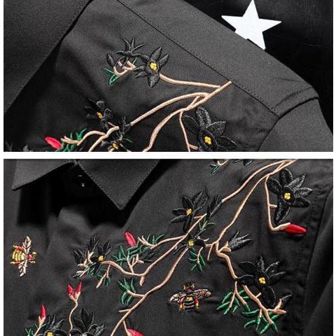 ❁Áo Sơ Mi Nam Dài Tay Thêu Họa Tiết Chất Lượng Cao Thời Trang Xuân Thu Size s 2022