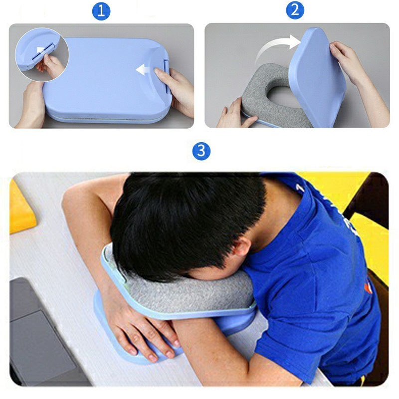 Gối ngủ văn phòng trên bàn gấp gọn thông minh cho học sinh và nhân viên văn phòng tựa trên bàn chống mỏi vai gáy
