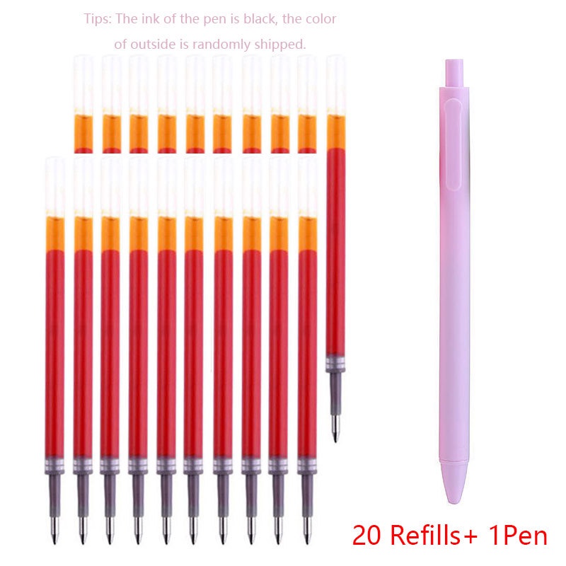 Set 10/20 Bút Bi Mực Đen Ngòi 0.5Mm Thiết Kế Xinh Xắn