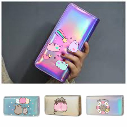 Ví pusheen hologram VHI18 ví dẹt thời trang nhiều ngăn ví dáng dài cute dễ thương