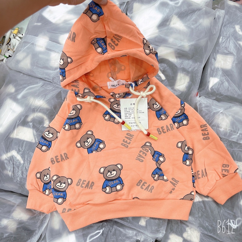 Áo nỉ da cá hoodie có mũ cho bé trai bé gái,hàng Quảng Châu siêu mềm đẹp
