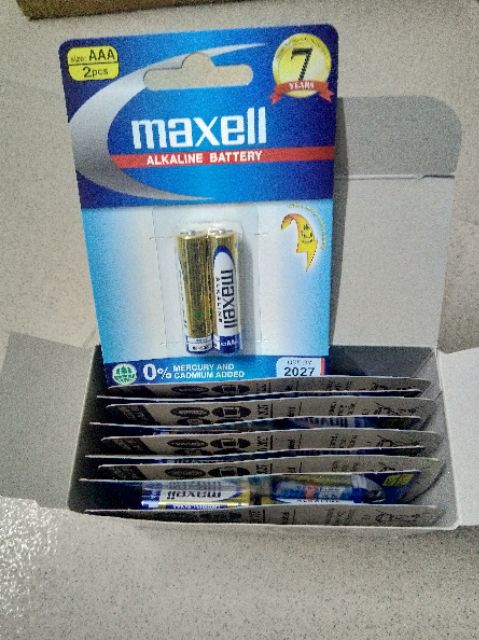 [Hộp/10 vỉ/2 viên]Pin vỉ maxell Alkaline AAA