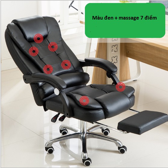 Ghế văn phòng massage 7 điểm, ngả lưng, gác chân | BigBuy360 - bigbuy360.vn