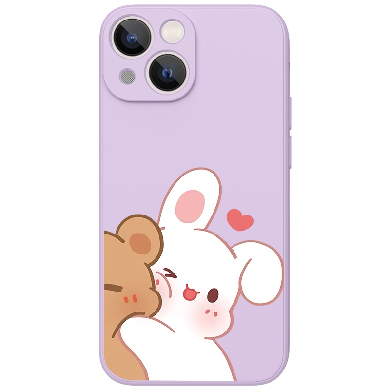 Ốp lưng JURSUE hoạt hình cặp đôi dễ thương đẹp cho iPhone 13 12 11 Pro Max SE 2020 X XR XS 8 7 ip 6S 6 Plus Y2031