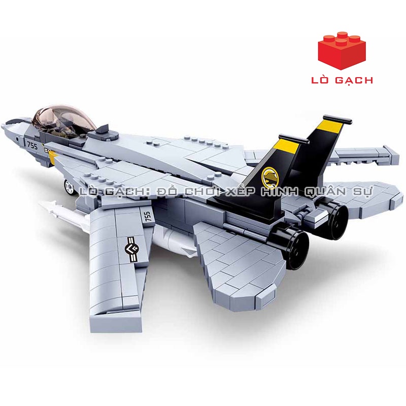 Bộ xếp hình Máy bay chiến đấu tiêm kích F14 Tomcat quân đội Mỹ 404 chi tiết