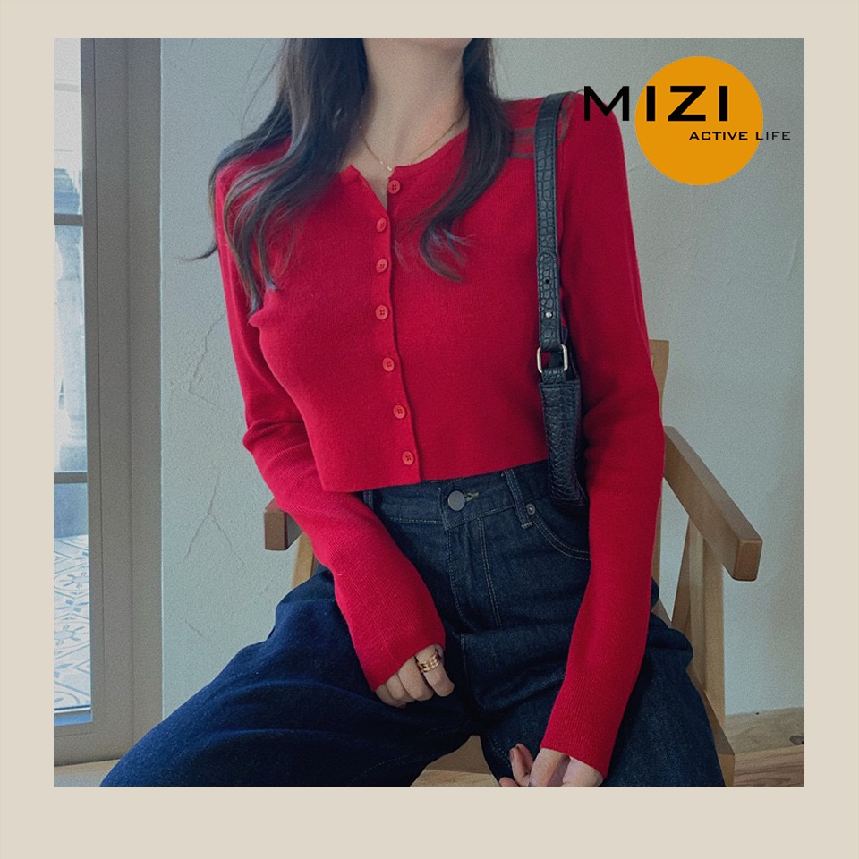 Áo croptop nữ tay dài kiểu ôm bigsize thun body cổ tròn có nút cúc ulzzang thời trang Hàn Quốc Mizi AT01 | BigBuy360 - bigbuy360.vn