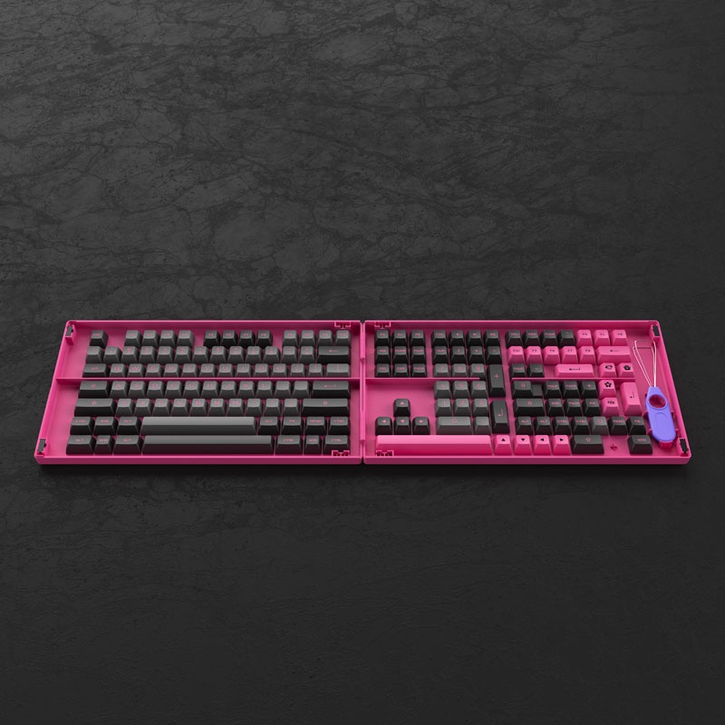 Set keycap AKKO Black &amp; Rose (PBT Double-Shot/ASA profile/197 nút) - Hàng chính hãng