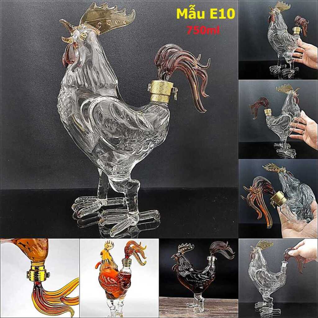 Bình Đựng Rượu 12 Con Giáp – 16 mẫu – Vỏ Chai Rượu 12 Con Giáp làm quà tặng – Glass Wine Bottles
