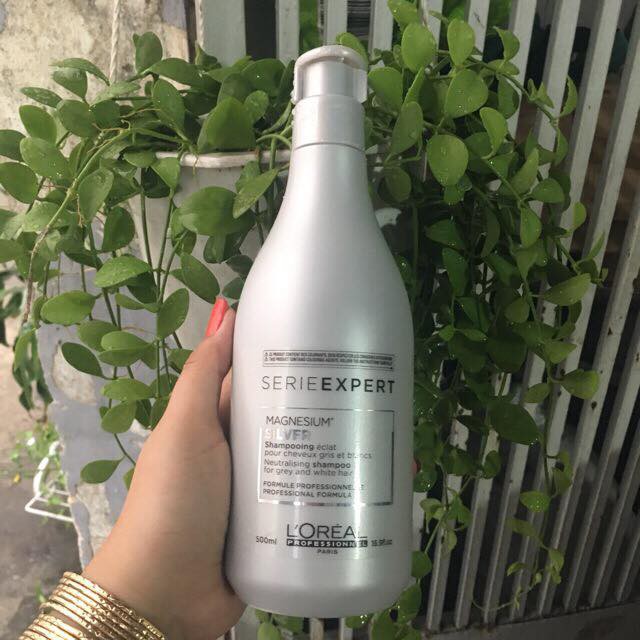 Dầu Gội Giữ Bền Ánh Sắc Cho Tóc Nhuộm Xám Bạc Loreal Magnesium Silver 500ml