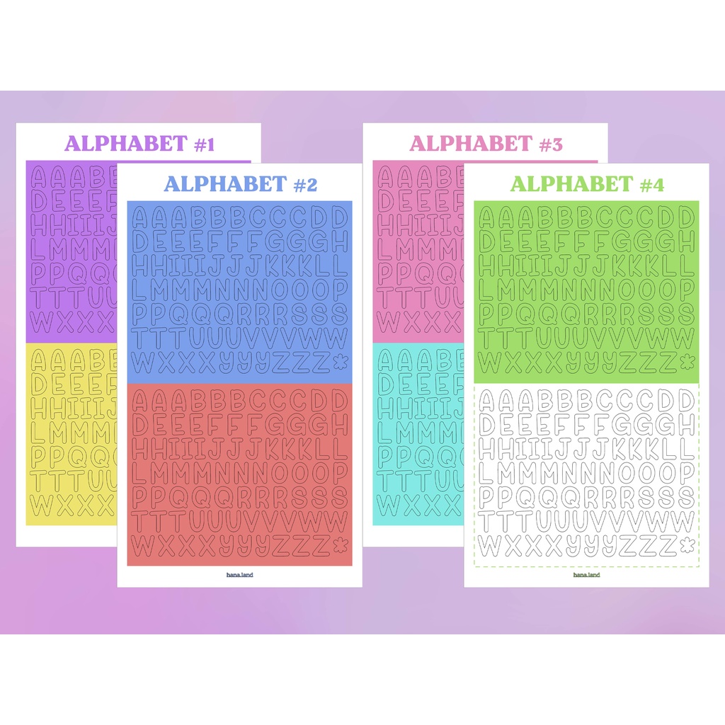 [Alphabet #5] Sticker decal bảng chữ cái cán màng bóng #05 _ #hana.land