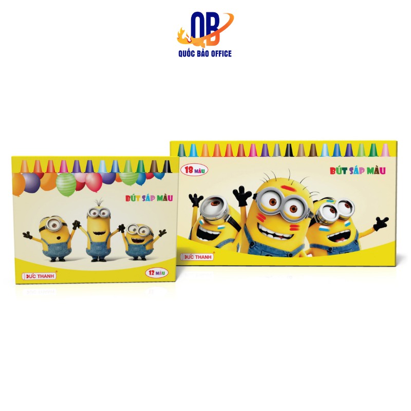 Bút sáp màu Đức Thanh - Hình minion tinh nghịch - 12 màu/ 18 màu - 1 hộp