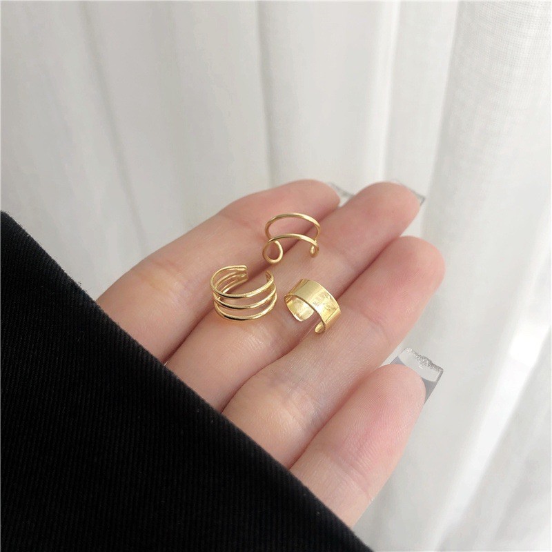 Set 3 khuyên tai kẹp vành không cần bấm lỗ