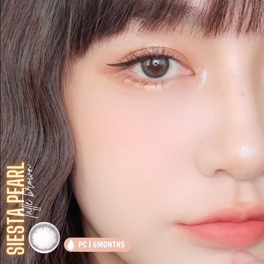 Kính áp tròng Siesta PEARL LATTE BROWN dành cho mắt nhạy cảm - Pc Hydrogel (Hsd 6 tháng)