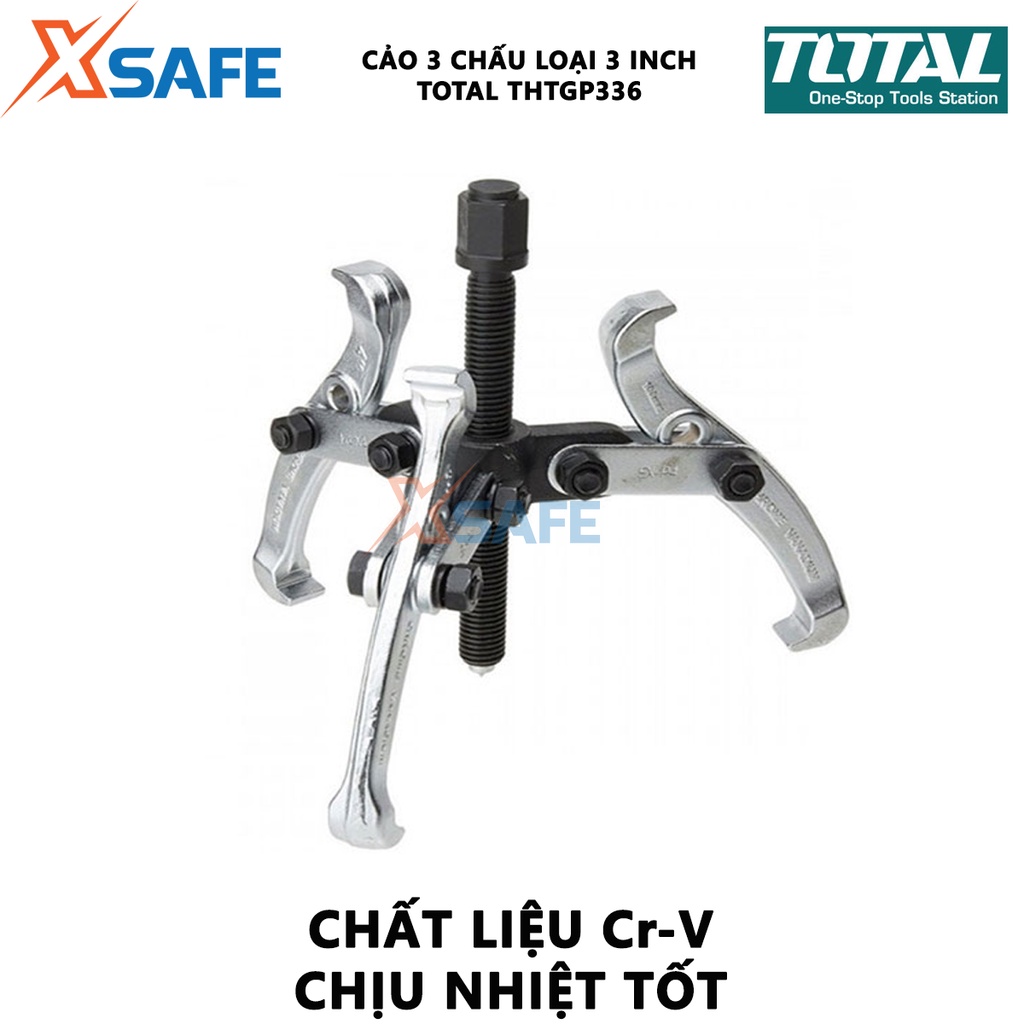 Cảo 3 chấu 3 inch TOTAL THTGP336 | cảo thủy lực Kích thước 3&quot;, Lực cảo tối đa 3000 kg, chất liệu bằng Cr-V, chịu nhiệt