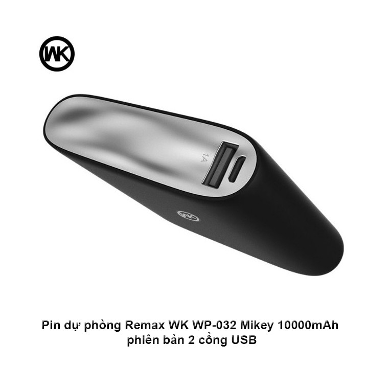 [Mã SKAMSALE03 giảm 10% đơn 200k] Pin dự phòng Remax WK WP-032 Mikey 10000mAh phiên bản 2 cổng USB (Trắng, Đen)